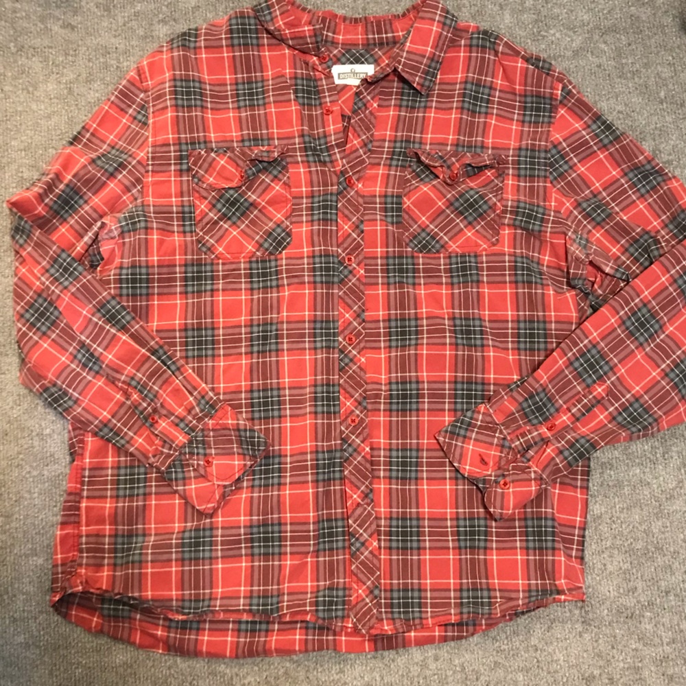 Mens Plaid button down shirt